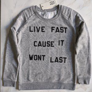 ZOE KARSSEN Moto Sweatshirt - Grey, Medium